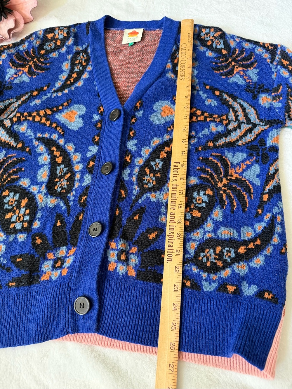 Farm Rio Toucans Scarf Print Cardigan Sweater Small - Picture 6 of 13